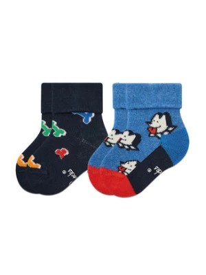 Zdjęcie produktu Happy Socks Zestaw 2 par wysokich skarpet dziecięcych KDDB45-6500 Granatowy