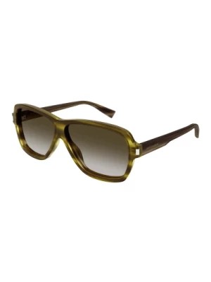 Zdjęcie produktu Havana Green/Grey Brown Shaded Sunglasses Saint Laurent