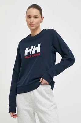 Zdjęcie produktu Helly Hansen bluza bawełniana damska kolor granatowy z nadrukiem 34462