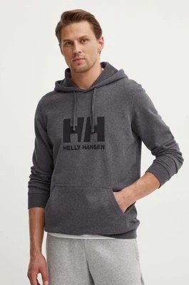 Zdjęcie produktu Helly Hansen bluza bawełniana HH LOGO HOODIE męska kolor szary z kapturem z aplikacją 33977