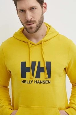 Zdjęcie produktu Helly Hansen bluza bawełniana HH LOGO HOODIE męska kolor żółty z kapturem z aplikacją 33977