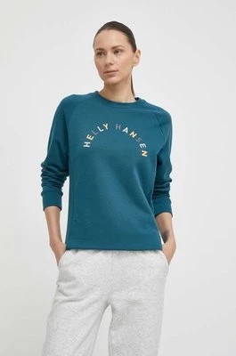 Zdjęcie produktu Helly Hansen bluza damska kolor turkusowy z nadrukiem 63428
