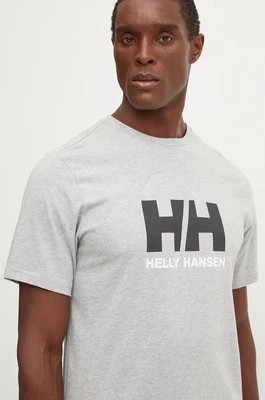 Zdjęcie produktu Helly Hansen t-shirt bawełniany HH LOGO męski kolor szary z nadrukiem 30396