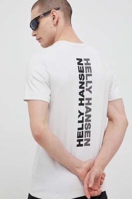 Zdjęcie produktu Helly Hansen t-shirt bawełniany kolor beżowy wzorzysty 53936-697