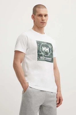 Zdjęcie produktu Helly Hansen t-shirt bawełniany kolor biały wzorzysty