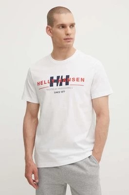 Zdjęcie produktu Helly Hansen t-shirt bawełniany kolor biały wzorzysty