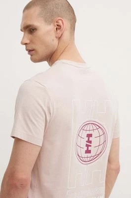 Zdjęcie produktu Helly Hansen t-shirt bawełniany kolor różowy wzorzysty