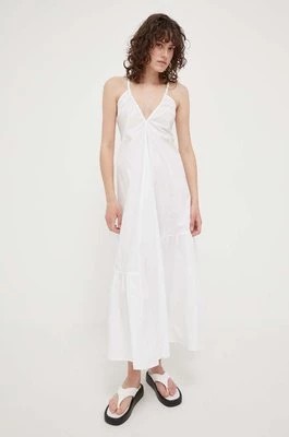 Zdjęcie produktu Herskind sukienka bawełniana kolor biały maxi rozkloszowana
