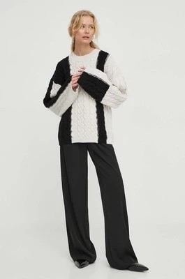 Zdjęcie produktu Herskind sweter wełniany damski kolor beżowy ciepły z półgolfem