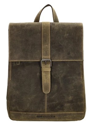 Zdjęcie produktu HIDE & STITCHES Skórzany plecak w kolorze khaki - 25,5 x 32,5 x 12 cm rozmiar: onesize
