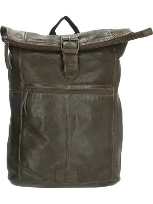 Zdjęcie produktu HIDE & STITCHES Skórzany plecak w kolorze oliwkowym - 29 x 39 x 12,5 cm rozmiar: onesize