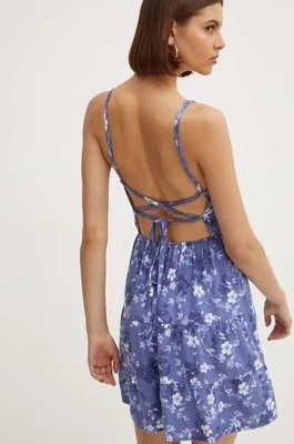 Zdjęcie produktu Hollister Co. sukienka lniana kolor niebieski mini rozkloszowana