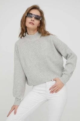 Zdjęcie produktu Hollister Co. sweter damski kolor szary lekki z półgolfem