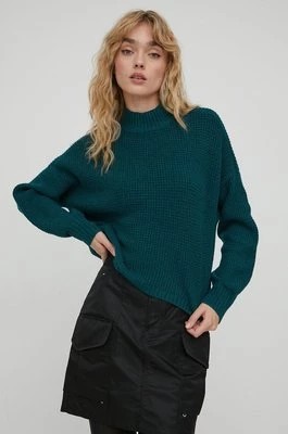 Zdjęcie produktu Hollister Co. sweter damski kolor zielony z półgolfem