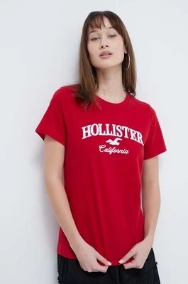 Zdjęcie produktu Hollister Co. t-shirt bawełniany damski kolor czerwony