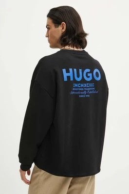 Zdjęcie produktu Hugo Blue bluza bawełniana męska kolor czarny z nadrukiem 50510732