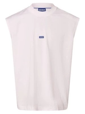 Zdjęcie produktu HUGO BLUE Koszulka męska - Navertz Mężczyźni Bawełna biały jednolity,