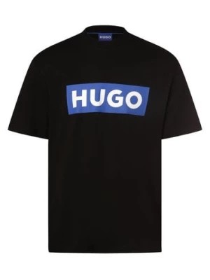 Zdjęcie produktu HUGO BLUE Koszulka męska - Nico Mężczyźni Bawełna czarny nadruk,