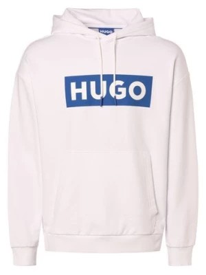 Zdjęcie produktu HUGO BLUE Męski sweter z kapturem - Nalves Mężczyźni Bawełna biały nadruk,