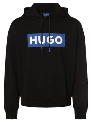 Zdjęcie produktu HUGO BLUE Męski sweter z kapturem - Nalves Mężczyźni Bawełna czarny nadruk,
