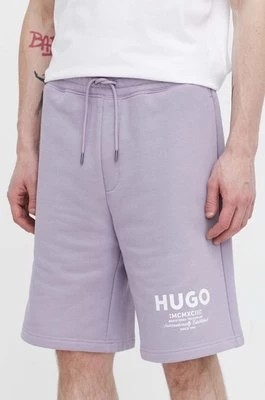 Zdjęcie produktu Hugo Blue szorty bawełniane kolor fioletowy 50510728