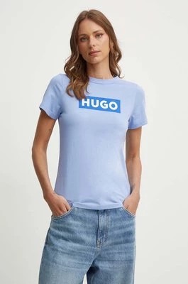 Zdjęcie produktu Hugo Blue t-shirt bawełniany damski kolor niebieski