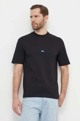 Zdjęcie produktu Hugo Blue t-shirt bawełniany męski kolor czarny gładki 50509991