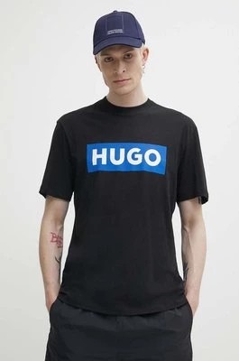 Zdjęcie produktu Hugo Blue t-shirt bawełniany męski kolor czarny z nadrukiem 50522376