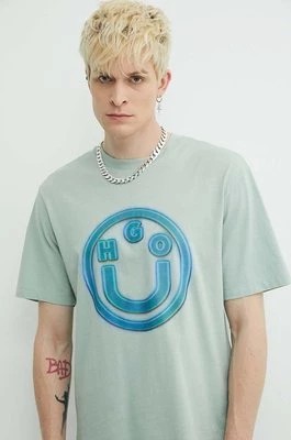 Zdjęcie produktu Hugo Blue t-shirt bawełniany męski z nadrukiem 50519706