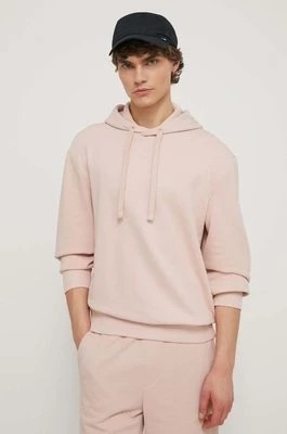 Zdjęcie produktu HUGO bluza bawełniana męska kolor różowy z kapturem gładka 50486478