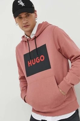 Zdjęcie produktu HUGO bluza bawełniana męska kolor różowy z kapturem 50473168CHEAPER