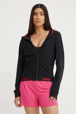 Zdjęcie produktu HUGO bluza damska kolor czarny z kapturem gładka
