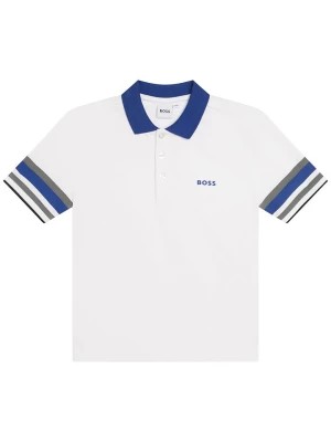 Zdjęcie produktu Hugo Boss Kids Koszulka polo w kolorze biało-niebieskim rozmiar: 158