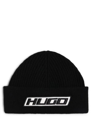 Zdjęcie produktu HUGO Czapka męska - Xoccar Mężczyźni wełna ze strzyży czarny jednolity,