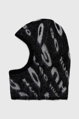 Zdjęcie produktu HUGO kominiarka z domieszką wełny kolor szary z cienkiej dzianiny