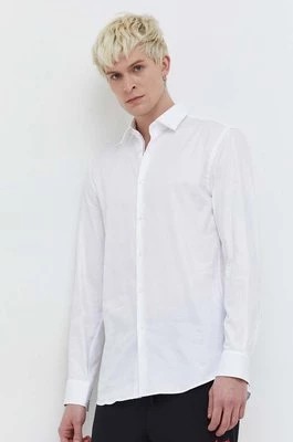 Zdjęcie produktu HUGO koszula bawełniana męska kolor biały slim z kołnierzykiem klasycznym 50508268