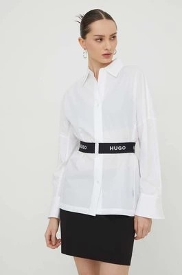 Zdjęcie produktu HUGO koszula damska kolor biały relaxed z kołnierzykiem klasycznym 50506904