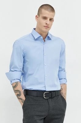 Zdjęcie produktu HUGO koszula męska kolor niebieski slim z kołnierzykiem klasycznym 50289499