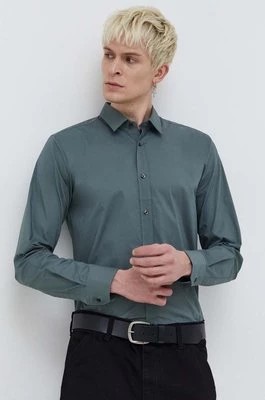 Zdjęcie produktu HUGO koszula męska kolor zielony slim z kołnierzykiem klasycznym 50479396