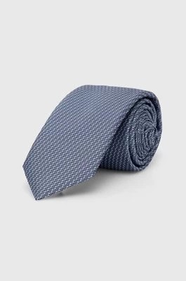 Zdjęcie produktu HUGO krawat z domieszką jedwabiu kolor niebieski 50520630