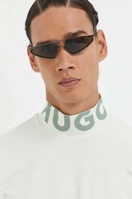Zdjęcie produktu HUGO longsleeve męski kolor zielony z nadrukiem