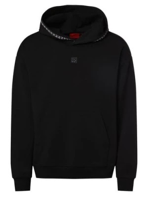 Zdjęcie produktu HUGO Męski sweter z kapturem - Datechi Mężczyźni Bawełna czarny jednolity,
