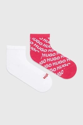 Zdjęcie produktu HUGO skarpetki 2-pack damskie kolor różowy 50518980