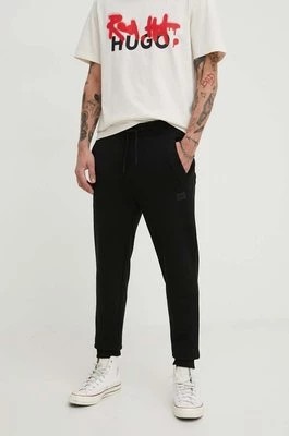 Zdjęcie produktu HUGO spodnie dresowe bawełniane kolor czarny gładkie 50505510