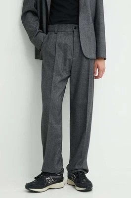 Zdjęcie produktu HUGO spodnie z domieszką wełny kolor szary w fasonie chinos 50520686