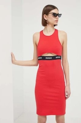 Zdjęcie produktu HUGO sukienka kolor czerwony mini dopasowana