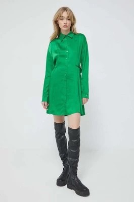 Zdjęcie produktu HUGO sukienka kolor zielony mini rozkloszowana
