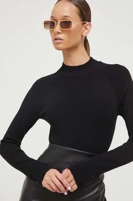 Zdjęcie produktu HUGO sweter damski kolor czarny lekki z półgolfem