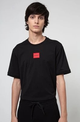 Zdjęcie produktu HUGO t-shirt bawełniany 50447978 kolor czarny z nadrukiem 50447978