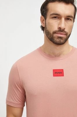 Zdjęcie produktu HUGO t-shirt bawełniany kolor różowy z aplikacją 50447978